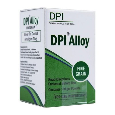 DPI Dental Fine Grain SILVER ALLOY Amalgam Powder for Restoration 30gm Pack