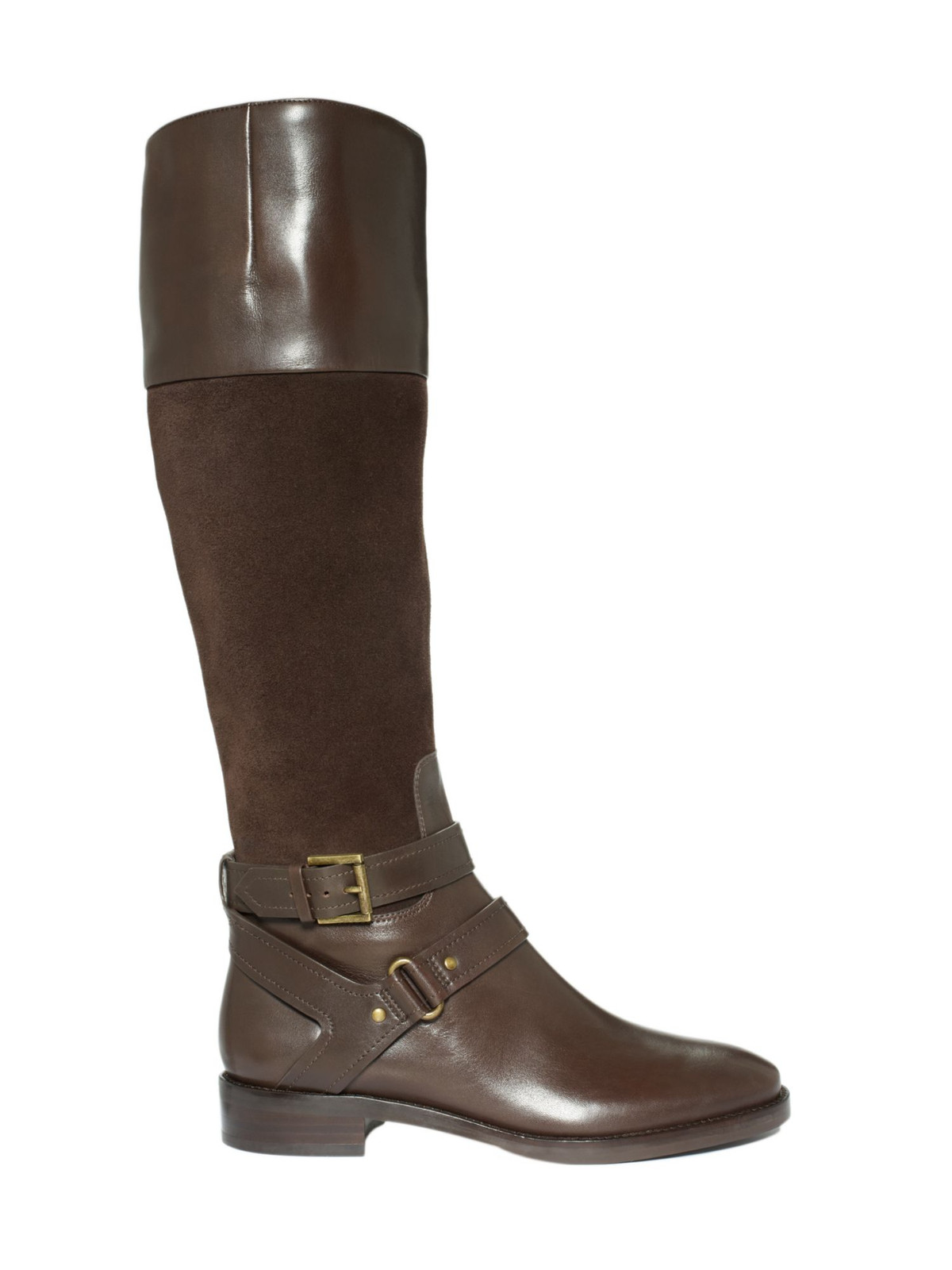 JOAN & DAVID Womens Brown Strapped Zadarah Block Heel Leather Riding Boot 5.5 M