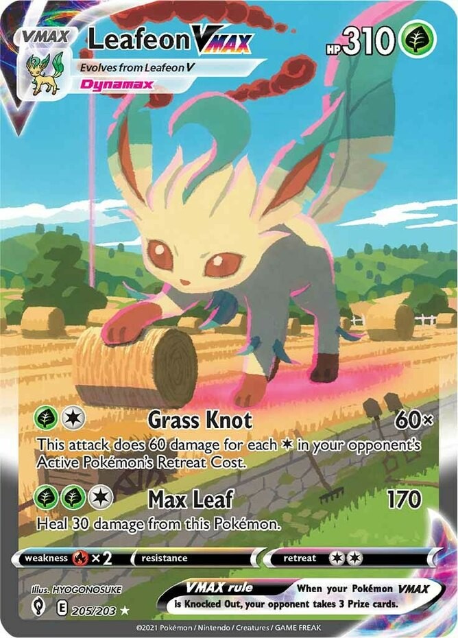 Lightly Played Leafeon VMAX - 205/203 - Secret Rare Pokemon Evolving Skies