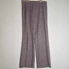 Escada Tweed Pants Women 38 Purple Brown Wide Leg Silk Blend Trousers Iridescent