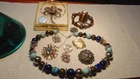 Vintage, Junk Drawer, Costume Jewelry Lot, All Wearable, No Missing Stones
