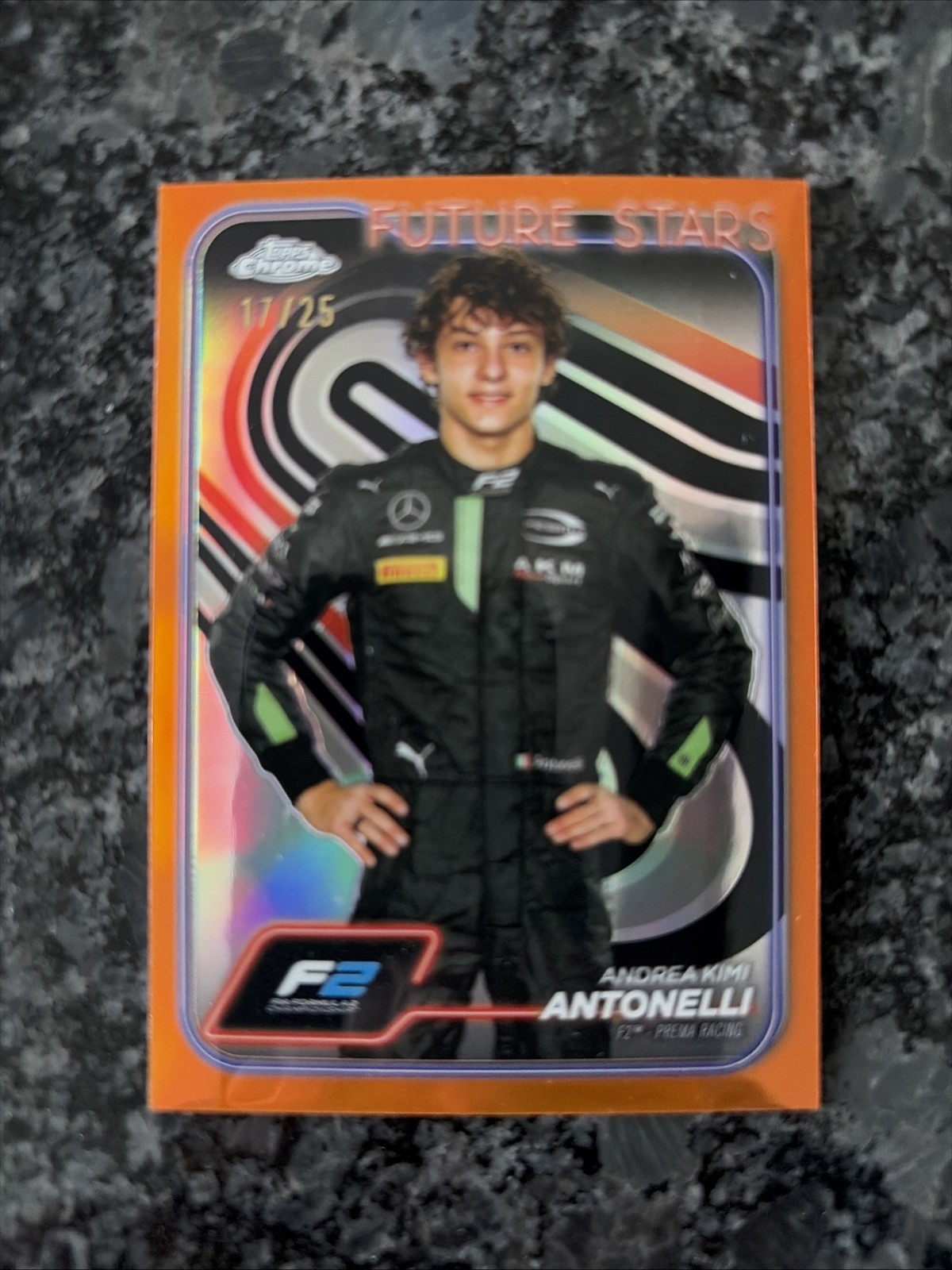 2024 Topps Chrome F1 #22 Andrea Kimi Antonelli Future Stars Orange Refractor /25