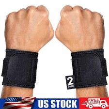 2PCS Sports Wrist Band Brace Wrap Adjustable Support Strap Carpal Tunnel Bandage