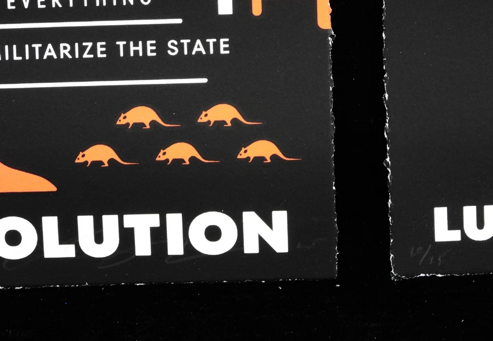 CLEON PETERSON 4 Siebdrucke Signiert Matching Set +STICKER BANKSY,shepard fairey - Bild 4 von 4