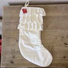 Wondershop At Target White With Ruffles Christmas Stocking Holiday 2025 NWT