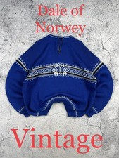 Dale of Norway L 100% Pure Wool Half Zip Sweater Blue (Men’s) Old Money Cozy e