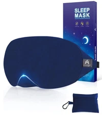 Blue Mavogel Cotton Sleep Mask - 100% Handmade, Light Blocking Sleep Eye Mask