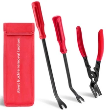 3 Pcs Red Pliers Fastener Removal Trim Tool for Automotive and Bike Use