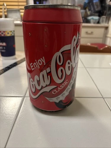 Vintage Coca-Cola Large Soda Can Metal Tin Coin Bank 2008 Coke - 8" Tall 4" Wide