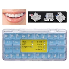 Dental Orthodontic Sapphire Ceramic Brackets Braces Roth 022 345 Hooks Aesthetic