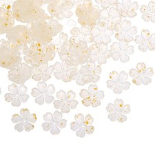 Cherry Blossom Beads Mini Flower Beads 19mm Floral Spacer Beads White