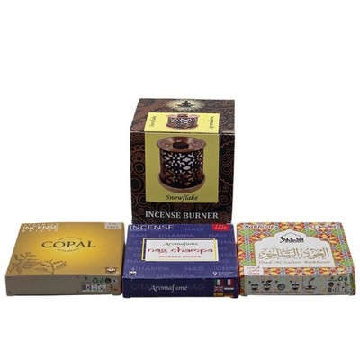 Aromafume Schneeflocke Ölbrenner Räucherstein Brenner + 3 Packungen Räucherstäbchen