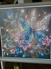 Completed Butterflies And Flowers Diamond Art With Special Gems  