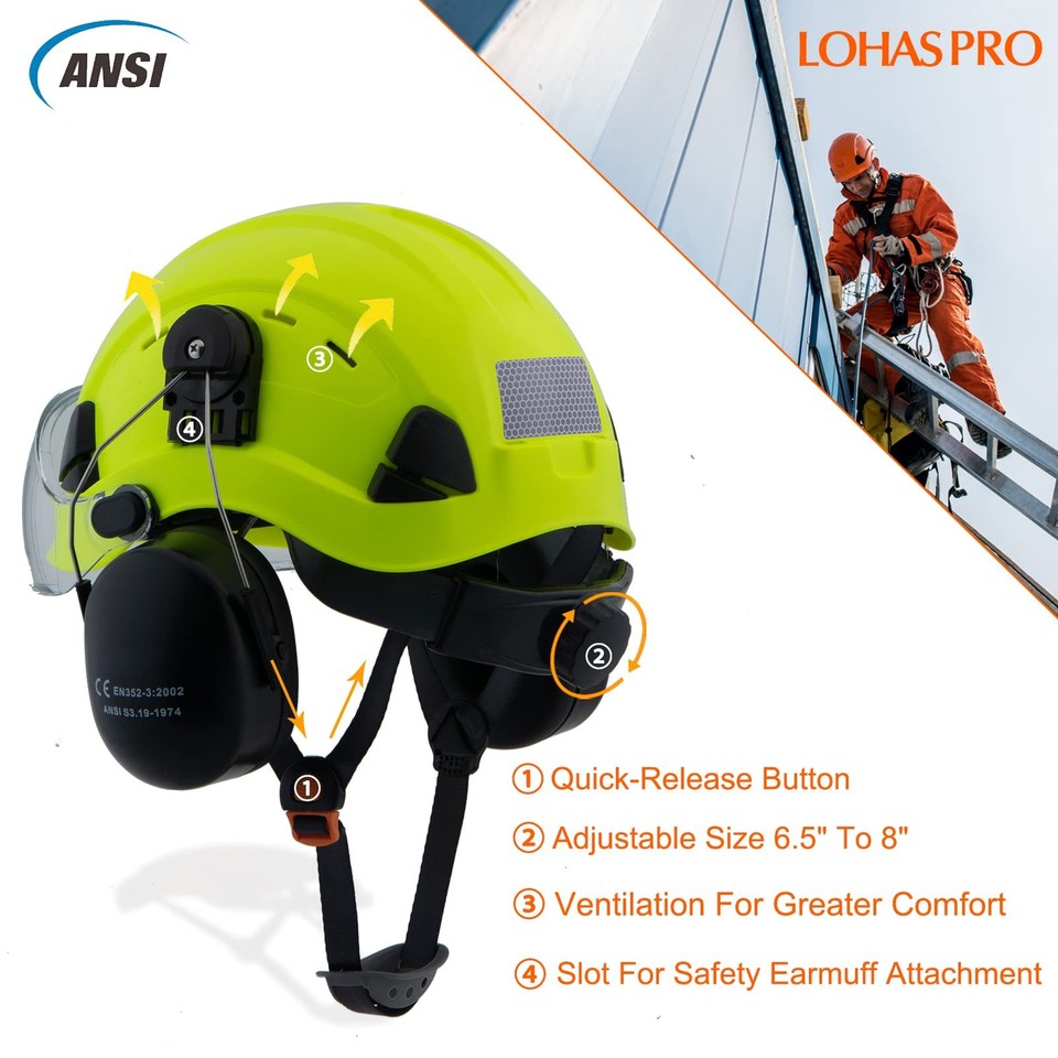 Hard Hat Safety Helmet Arborist Forestry Helmet Garden Tree Cutting ...