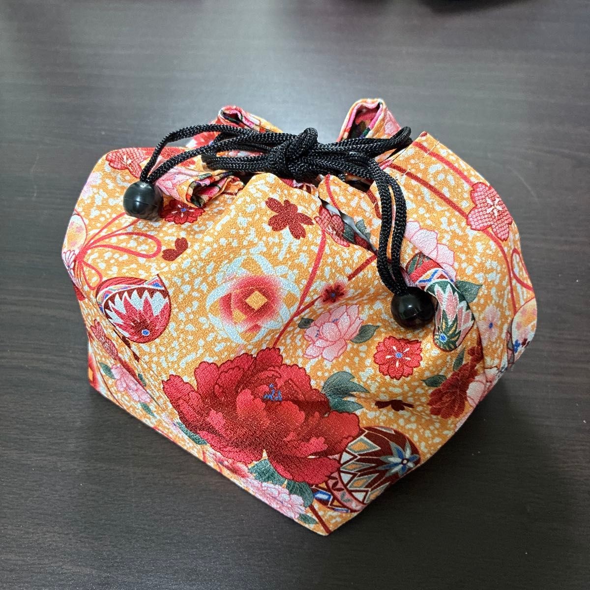 Japanese pattern drawstring bag drawstring pouch … - image 1