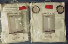 Two new white hammered leaf print grommet panels 52" x 63" 1 pair