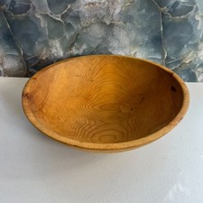 Unbranded Large Wooden Dough Bowl 12 in Hand Turned Smooth Vintage