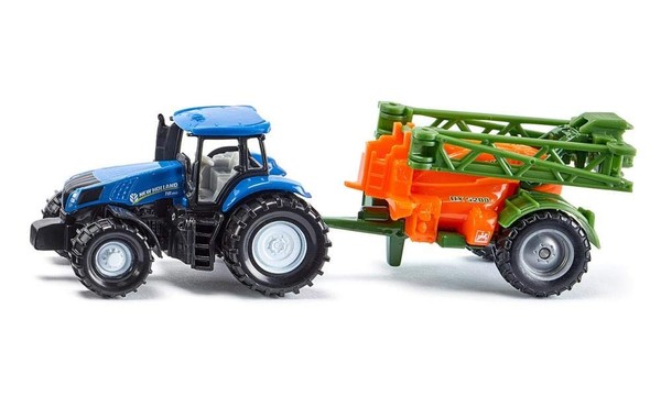 Siku 1668, New Holland Traktor Mit Feldspritze, Metall/Kunststoff, B (Us Import)-image