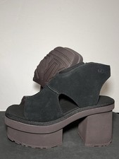 UGG New Heights Platform Black Suede Womens Shoes Sizes NEW 1167479