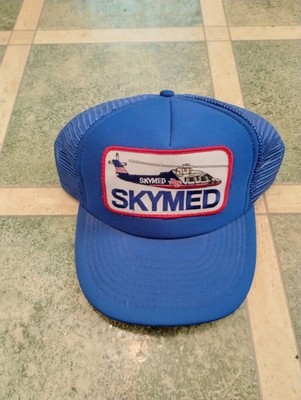 Skymed Helicopter Hat Snap Back Trucker Hat Patch Blue Rare 