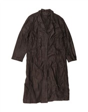 VINTAGE Damen Ledermantel UK 18 XL schwarz Le...