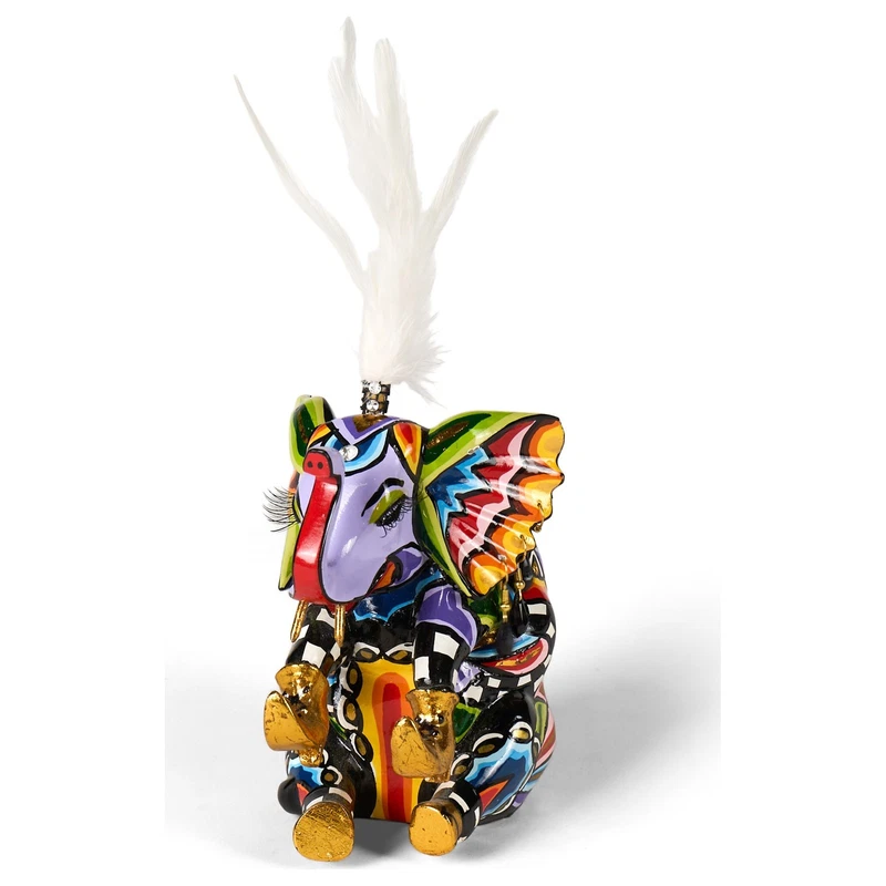 ELEFANTE Seduto Statua Scultura Tom's Drag 3001 Jumbo S Piume Pop Art Arredo, fotografia 7 di 9