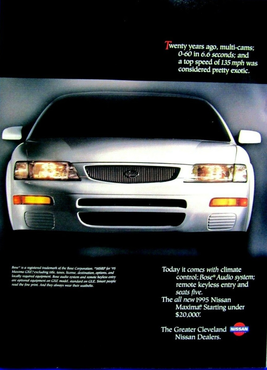 1995 Nissan Maxima Cleveland Ohio Vintage Regional Original Print