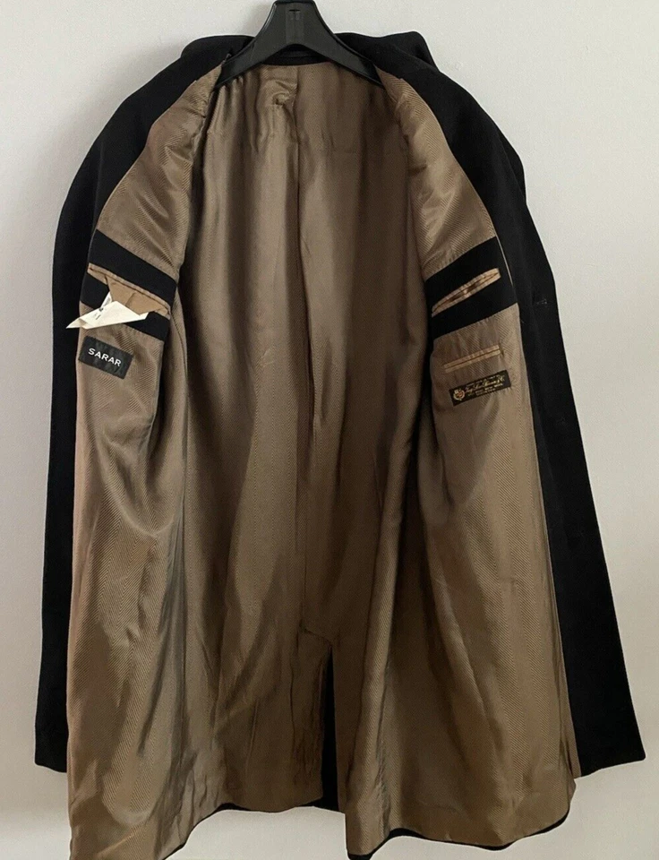 Casaco masculino Sarar x Loro Piana & Itália 100% lã forrado preto tamanho 44R - Imagem 3 de 4