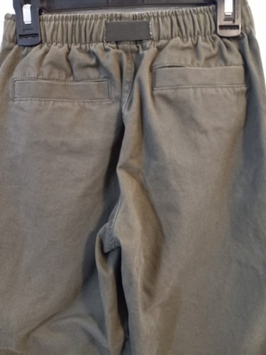 Lands End Boy's Chino Pants Green 100% Cotton Buckle Pockets Elastic Waist sz 10 - Picture 5 of 8