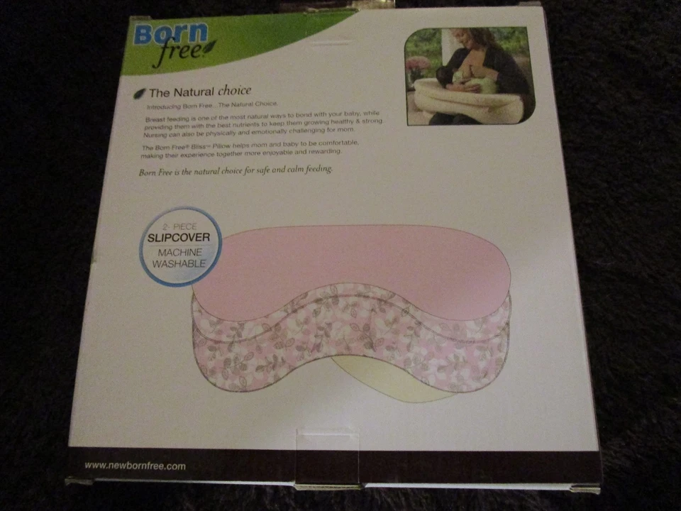 Almohada de alimentación de enfermería recién nacido Free Bliss funda antideslizante hoja decorativa rosa Foto 2 de 4