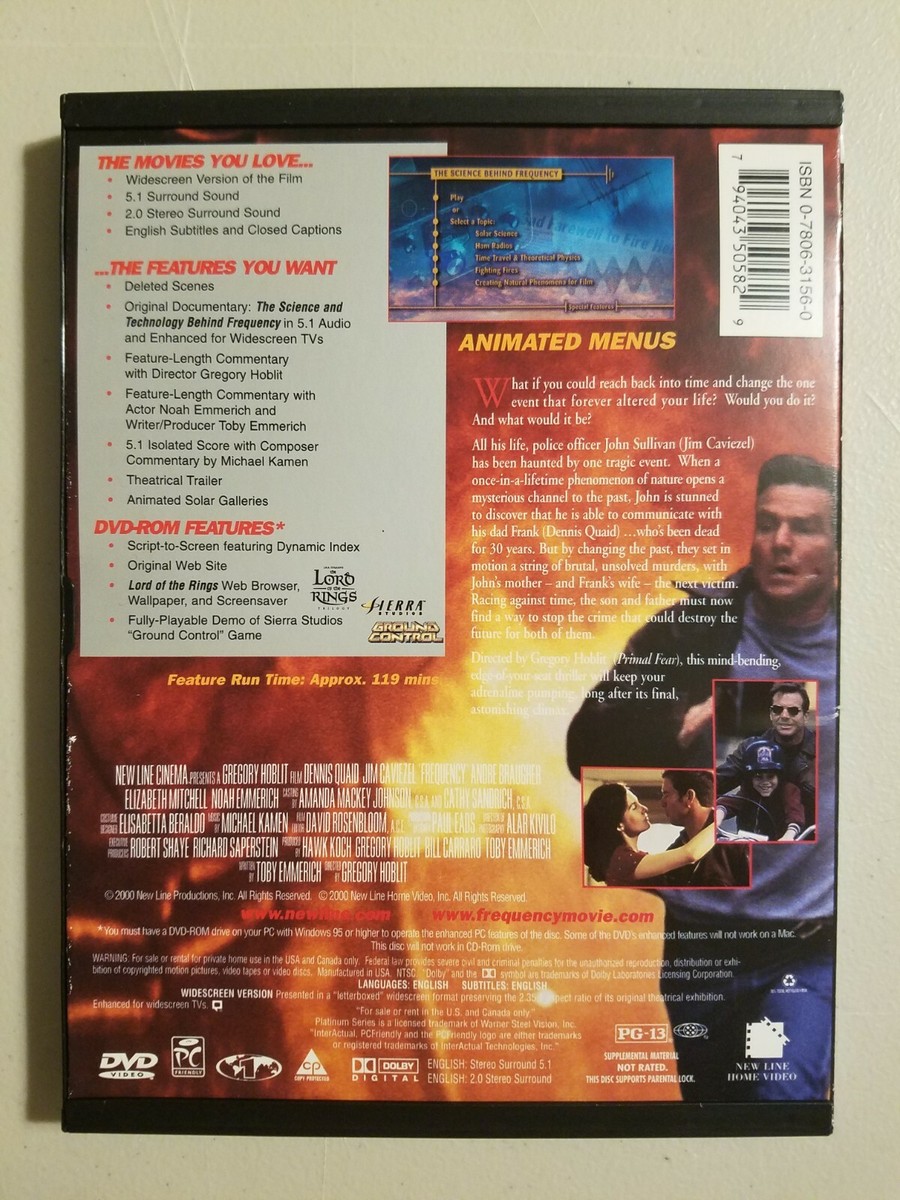 Frequency (DVD) Dennis Quaid, Jim Caviezel - Snapcase | eBay