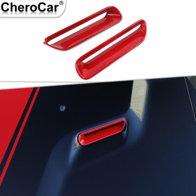 Red Engine Hood Scoop Air Vent Outlet Cover Trim For Dodge Challenger 2009-2014