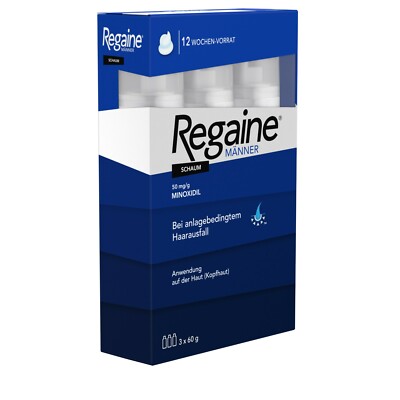 Regaine Männer Schaum Minoxidil 5% 3x60ml Haarausfall Haarwuchs Geheimratsecken