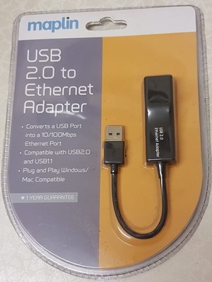 Genuine Maplin USB 2.0 to Rj45 Ethernet Adapter Windows /mac 