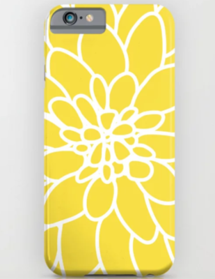 MODERN YELLOW FLOWER iPhone Case / iPhone 6 / Slim Hard Case / Society 6 |  eBay