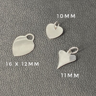925 Sterling Silver HEART BLANKS Heart engraving/ stamping UK
