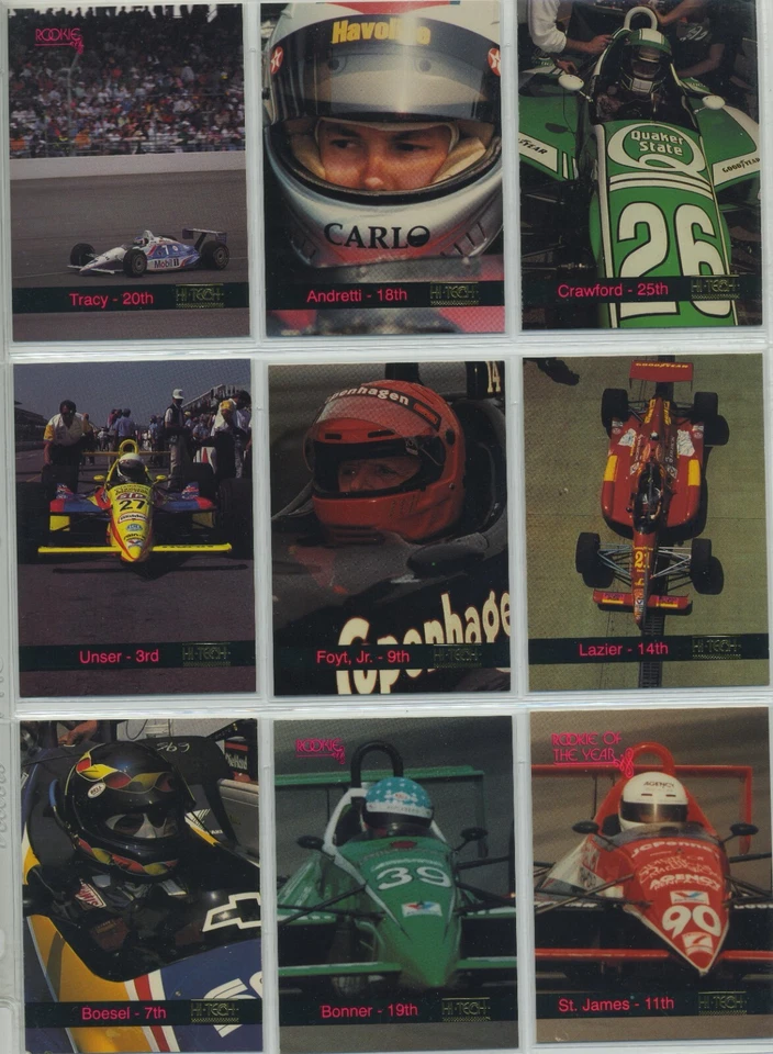 1993 Hi-Tech IndyCar SET BREAK U Pick  Includes inserts Andretti, Unser, Rahal - Image 3 of 4