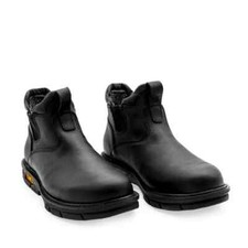 Botas de Trabajo CEBU Botin Max Agarre al Tobillo Hombres Cuero Negro Antideslizante Punta Suave Sin Cordones