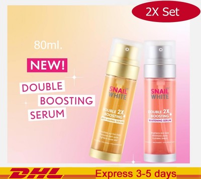 Snail White Double 2X Boosting Anti-Aging & Whitening Serum SET 2X80ml + 2X80ml