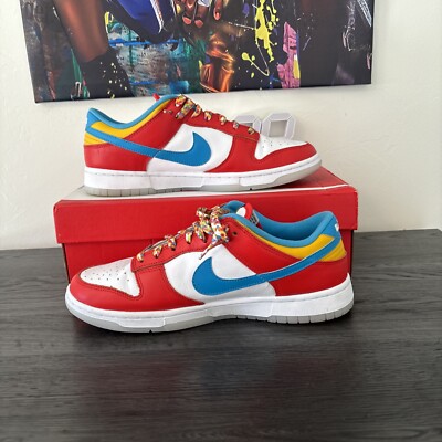 Size 9 - Nike Dunk Low x LeBron James x Fruity Pebbles Red