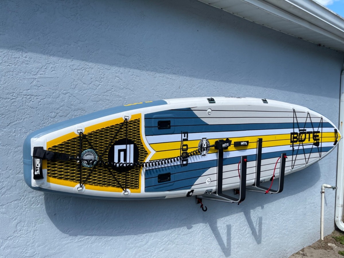 Pontoon Boat Dual Wake/Paddle Board Solution w/Storage Rack