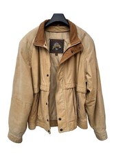 Wilson's Adventure Bound Camel Brown Leather Retro Vintage Style Jacket Size L