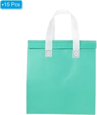 PATIKIL Insulated Take Away Bags, 15 Pcs 9.4 x 5.9 x 10.2, Mint Green