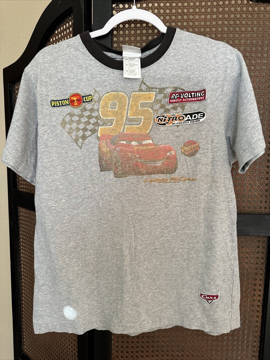Vintage Cars Movie Promo Lightning McQueen T Shirt Sz S Disney