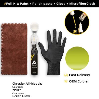 Touch up Paint for Chrysler Code: PJK Green Glow Easy Apply Scratch Repair