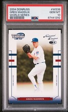 2004 DONRUSS WORLD SERIES WS38 GREG MADDUX PSA 10 GEM MINT HOF BRAVES CUBS