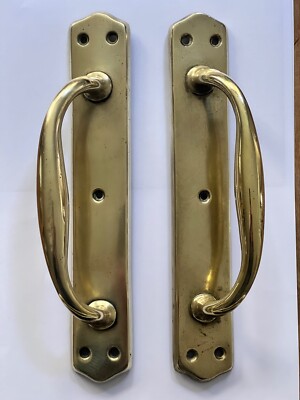 Vintage viktorianische/edwardianische massive Messing Türgriffe 10 Zoll - Paar