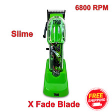 Slime 2 Barber Hair Clippers for Men 6800 Rpm with Matte Green Case and X Blade