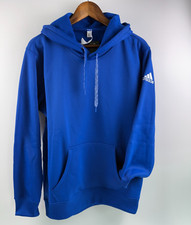 Adidas Adult Unisex Long Sweatshirt Fleece Hoodies w/ Pockets Blue Size M NWT