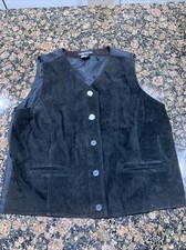 Black Suede Leather Size Large Vest Savannah Biker Westernwear Womens Steampunk